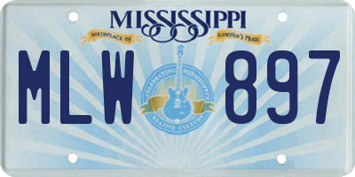 MS license plate MLW897