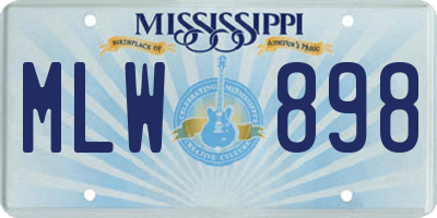 MS license plate MLW898