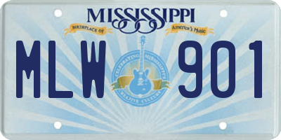 MS license plate MLW901