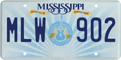 MS license plate MLW902