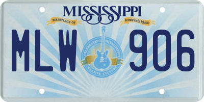 MS license plate MLW906