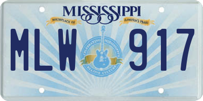 MS license plate MLW917