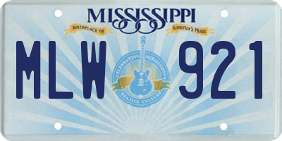 MS license plate MLW921