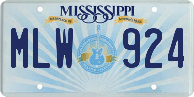 MS license plate MLW924