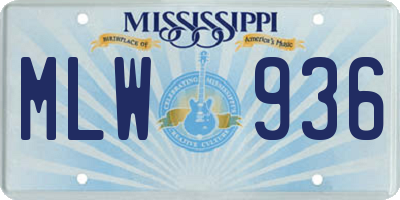MS license plate MLW936
