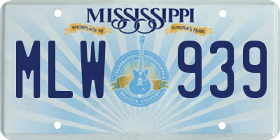 MS license plate MLW939