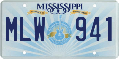 MS license plate MLW941