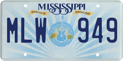 MS license plate MLW949