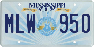 MS license plate MLW950
