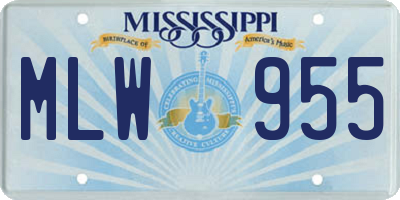 MS license plate MLW955