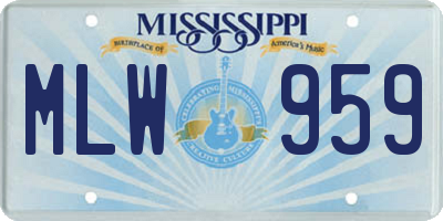 MS license plate MLW959