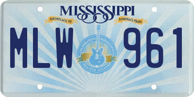 MS license plate MLW961