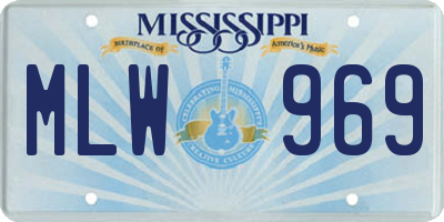 MS license plate MLW969