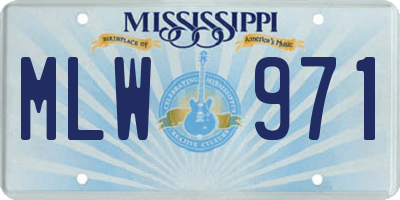 MS license plate MLW971