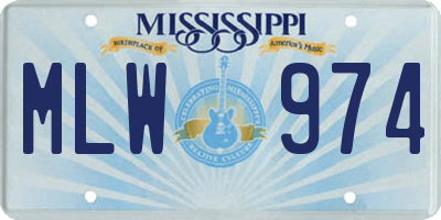 MS license plate MLW974