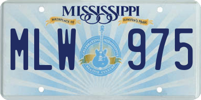 MS license plate MLW975
