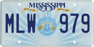 MS license plate MLW979