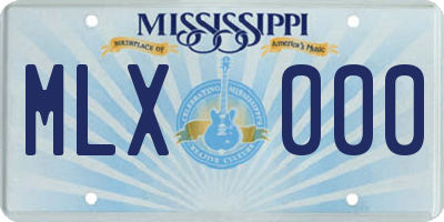 MS license plate MLX000