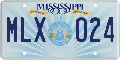 MS license plate MLX024