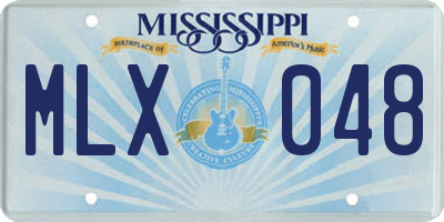 MS license plate MLX048