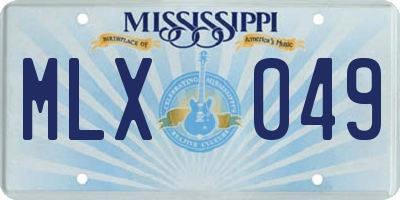 MS license plate MLX049