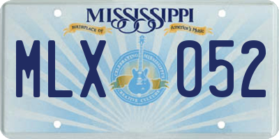 MS license plate MLX052