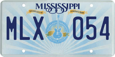 MS license plate MLX054