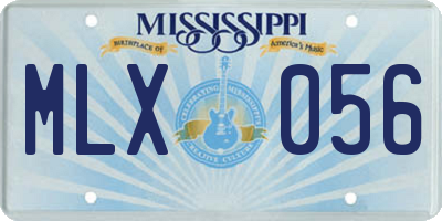 MS license plate MLX056