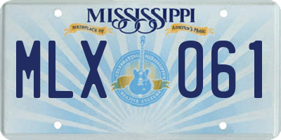 MS license plate MLX061