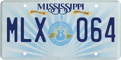 MS license plate MLX064