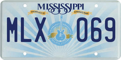 MS license plate MLX069