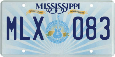 MS license plate MLX083