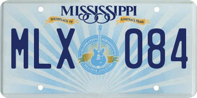 MS license plate MLX084