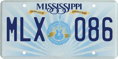 MS license plate MLX086