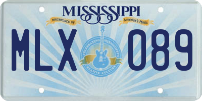 MS license plate MLX089