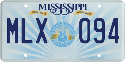 MS license plate MLX094