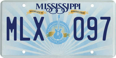 MS license plate MLX097