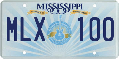 MS license plate MLX100