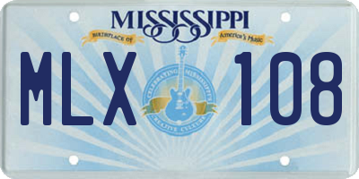MS license plate MLX108