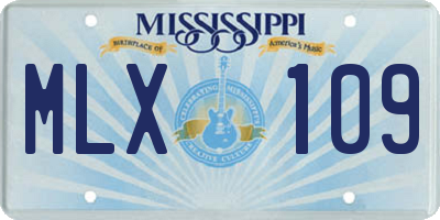 MS license plate MLX109