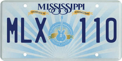 MS license plate MLX110