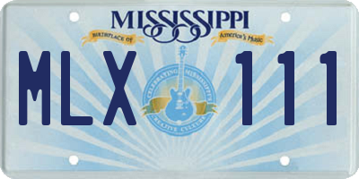 MS license plate MLX111