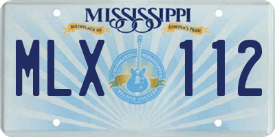 MS license plate MLX112