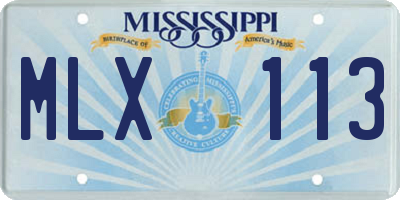 MS license plate MLX113