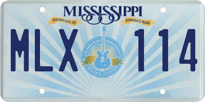 MS license plate MLX114