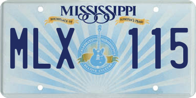 MS license plate MLX115