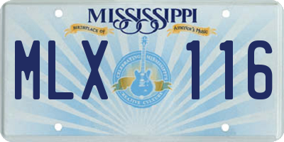 MS license plate MLX116
