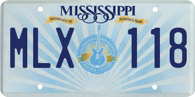 MS license plate MLX118