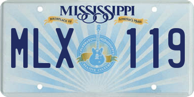 MS license plate MLX119