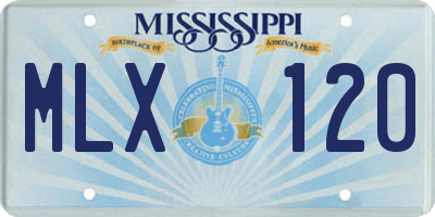 MS license plate MLX120